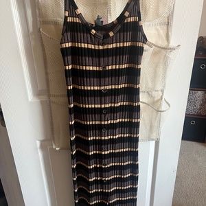 Wild Fable Striped Maxi Dress - Black and Tan